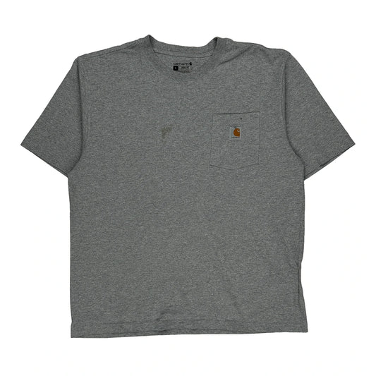 Carhartt T-Shirt - Large Grey Cotton