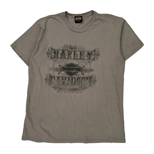 Quaid Temecula Harley Davidson Graphic T-Shirt - XL Grey Cotton