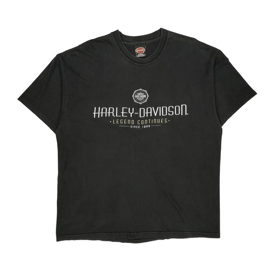 Harley Davidson Graphic T-Shirt - XL Black Cotton