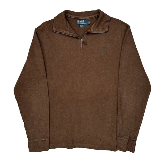 Polo By Ralph Lauren 1/4 Zip - Medium Brown Cotton
