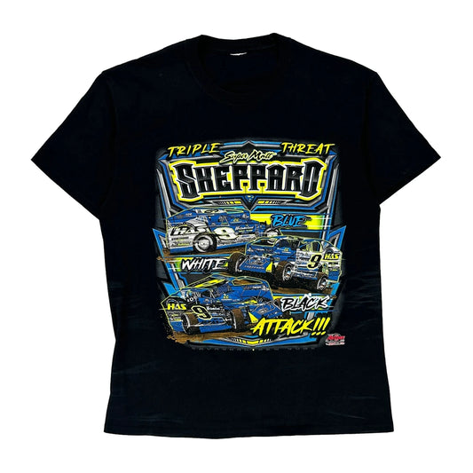 Racing Gildan Graphic T-Shirt - Large Black Cotton