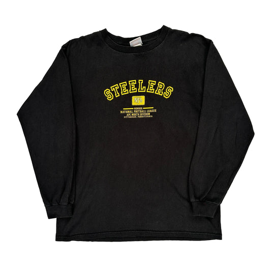 Steelers Nfl Long Sleeve T-Shirt - Large Black Cotton