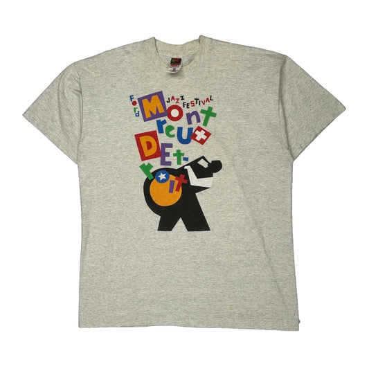 Montreux Jazz Festival Fruit Of The Loom Graphic T-Shirt - XL Grey Cotton