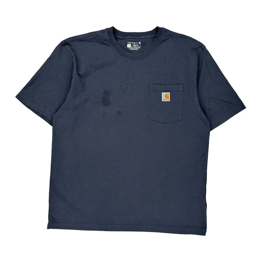 Carhartt T-Shirt - Large Navy Cotton