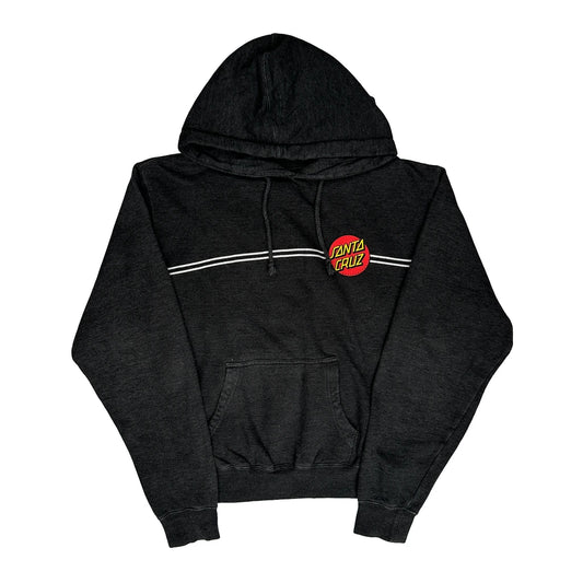 Vintage Santa Cruz Graphic Hoodie - XL Black Cotton Blend