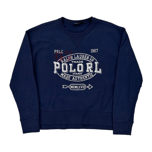 Polo By Ralph Lauren Graphic Sweatshirt - Medium Navy Cotton