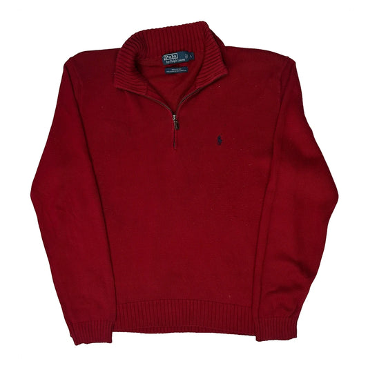 Polo By Ralph Lauren 1/4 Zip - Large Red Cotton