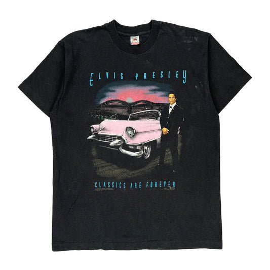 Elvis Presley Fruit Of The Loom Single Stitch T-Shirt - XL Black Cotton
