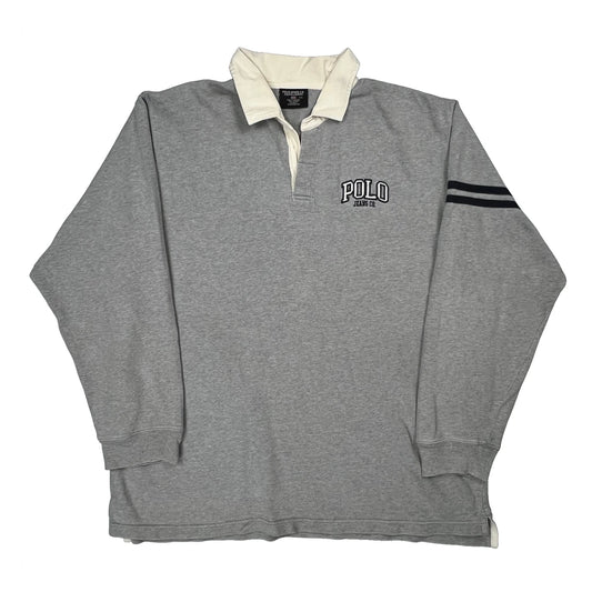 Vintage Ralph Lauren Rugby Shirt - 2XL Grey Cotton