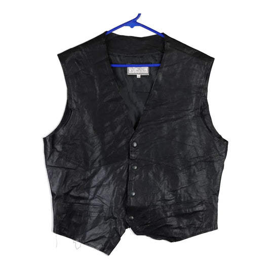 Vintage black Vera Pelle Waistcoat - mens xx-large