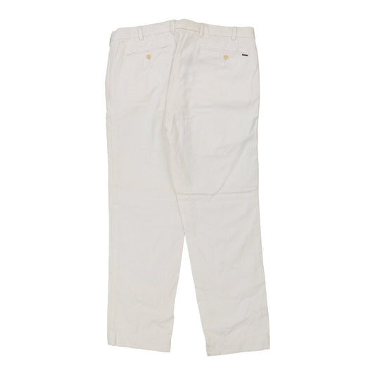 Vintage Ralph Lauren Slim Fit Trousers - 34W 28L White Cotton