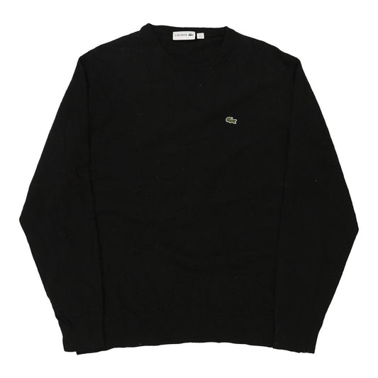 Vintage Lacoste Jumper - 2XL Black Virgin Wool