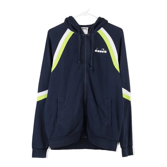 Vintage navy Diadora Hoodie - mens small
