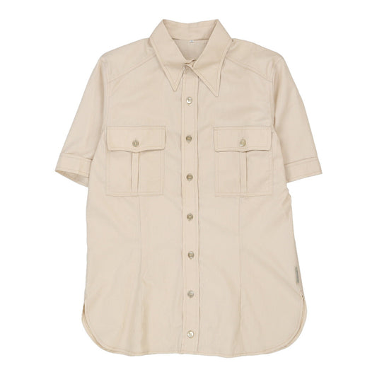 Vintage beige Unbranded Short Sleeve Shirt - mens small
