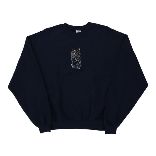 Vintage navy Jerzees Sweatshirt - womens large