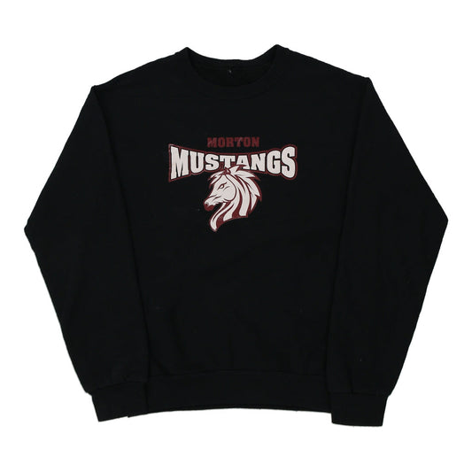 Vintage black Morton Mustangs Unbranded Sweatshirt - mens small