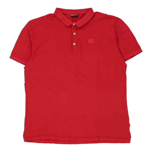 Vintage red Napapijri Polo Shirt - mens x-large