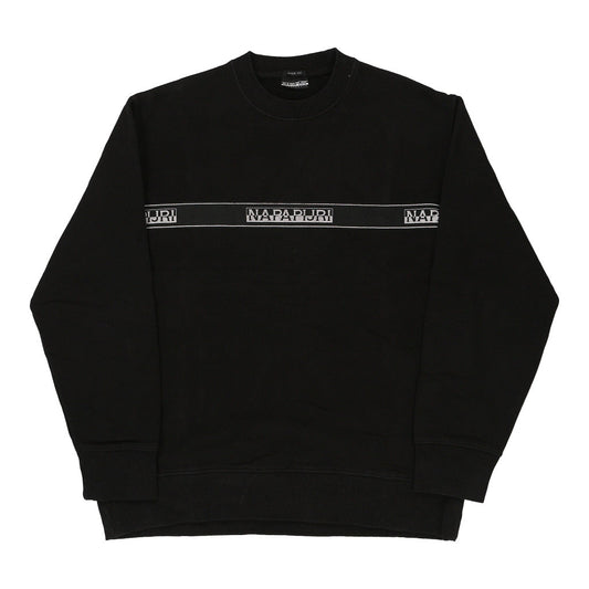 Vintage black Loose Fit Napapijri Sweatshirt - mens x-small