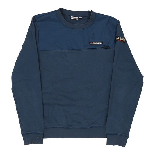 Vintage blue Napapijri Sweatshirt - mens x-large