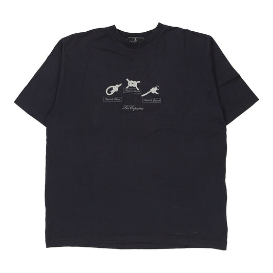 Vintage navy Les Copains T-Shirt - mens xx-large