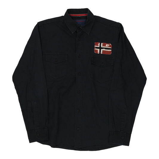 Vintage navy Napapijri Shirt - mens medium