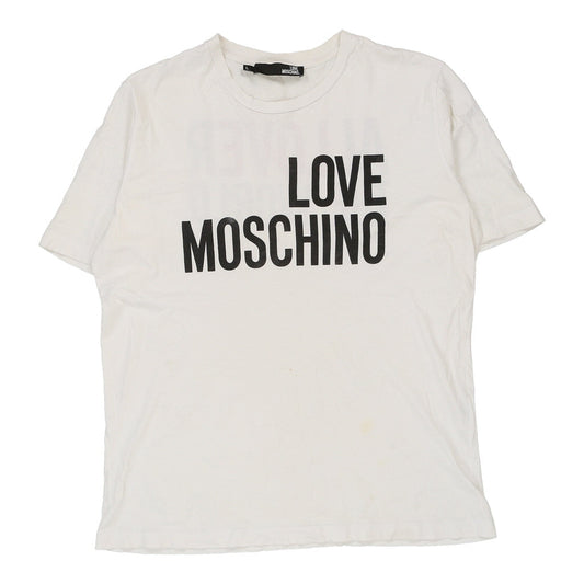 Vintage white Love Moschino T-Shirt - mens large