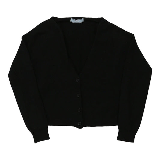 Vintage Prada Cropped Cardigan - XS Black Wool