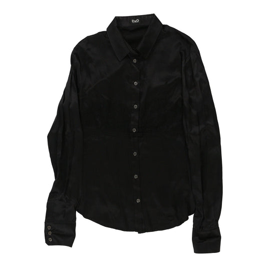 Vintage Dolce & Gabbana Shirt - Medium Black Silk Blend