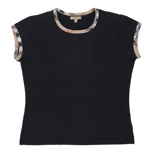 Vintage Burberry London T-Shirt - XL Navy Cotton