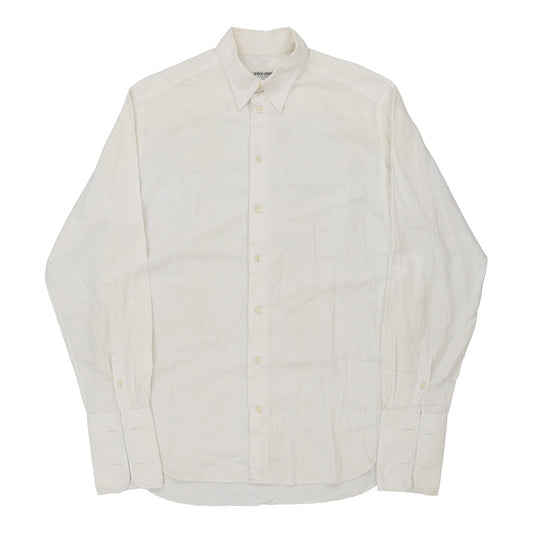 Vintage Giorgio Armani Shirt - Large White Cotton