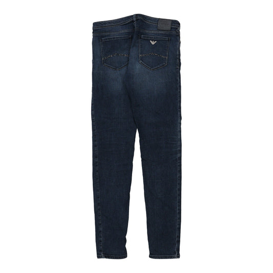 Vintage Emporio Armani Skinny Jeans - 28W UK 8 Blue Cotton Blend
