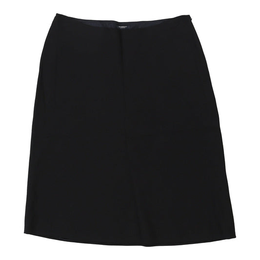 Vintage Burberry London Midi Skirt - 36W UK 14 Navy Virgin Wool