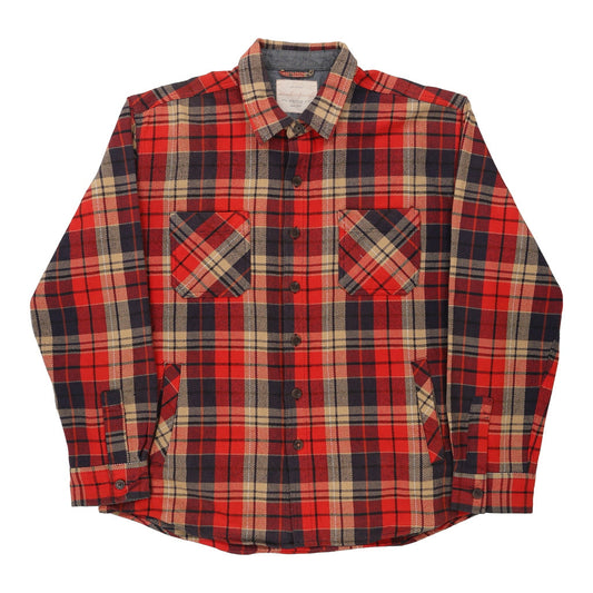 Vintage Weatherproof Checked Flannel Shirt - XL Red Cotton
