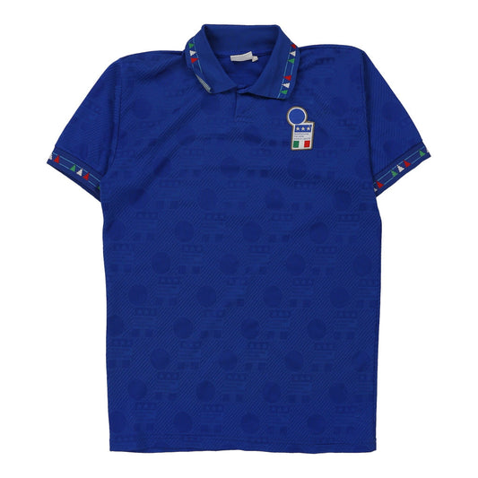 Vintage blue Italia Diadora Football Shirt - mens medium
