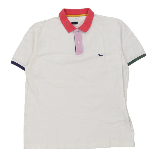 Vintage Harmont & Blaine Polo Shirt - Large White Cotton