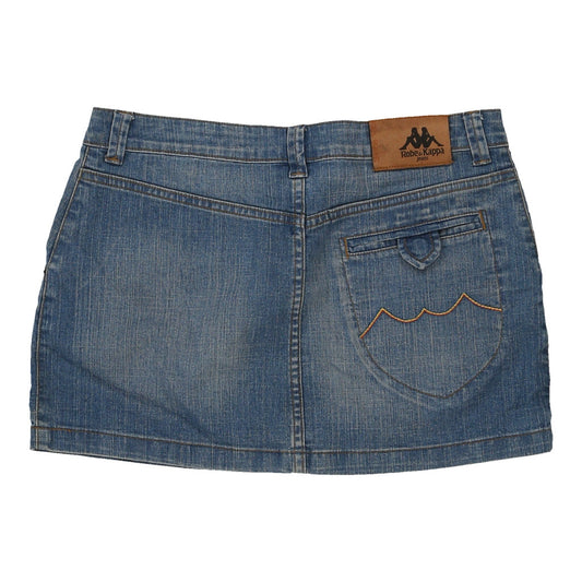 Vintage Kappa Mini Denim Skirt - 30W UK 10 Blue Cotton