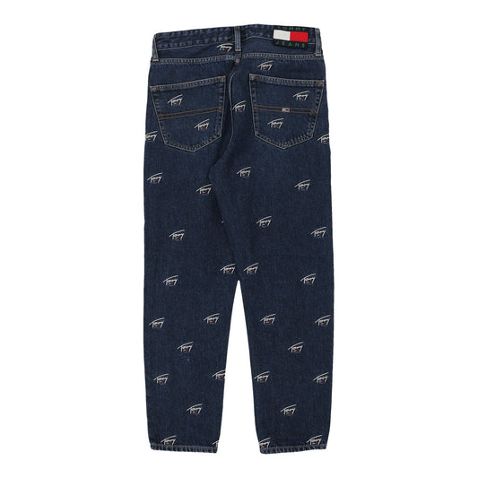 Vintage Tommy Jeans Graphic Jeans - 32W UK 12 Blue Cotton
