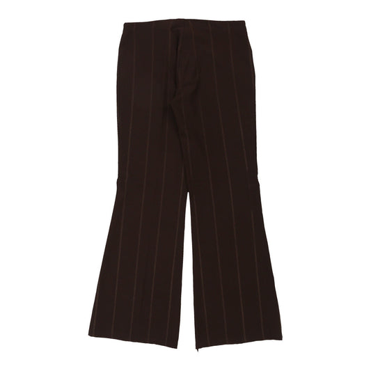 Vintage Unbranded Flared Trousers - Large Brown Cotton