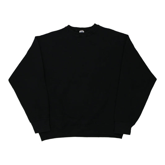 Vintage black Blank Fruit Of The Loom Sweatshirt - mens x-large