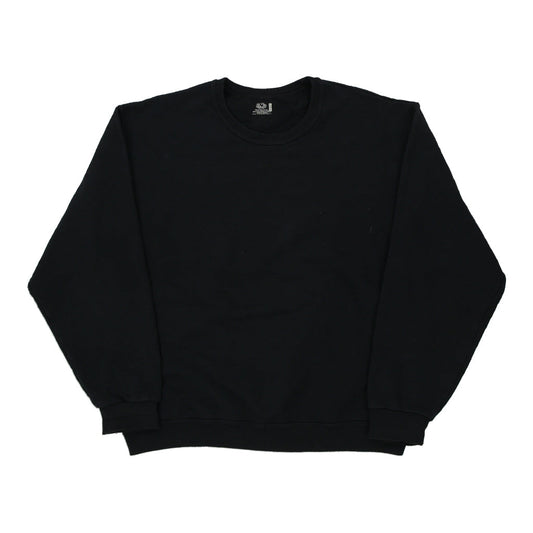 Vintage black Blank Fruit Of The Loom Sweatshirt - mens large
