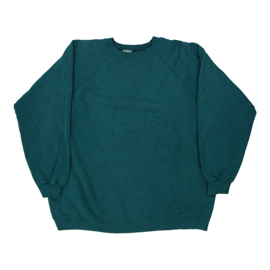 Vintage teal Blank Unbranded Sweatshirt - mens xx-large