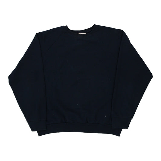 Vintage navy Blank Fruit Of The Loom Sweatshirt - mens x-large
