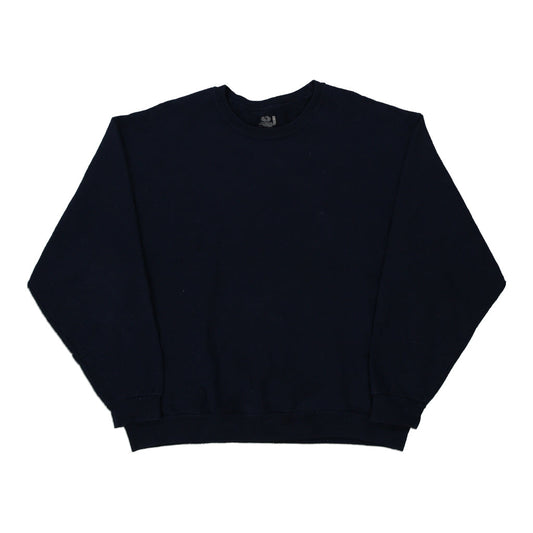 Vintage navy Blank Fruit Of The Loom Sweatshirt - mens x-large