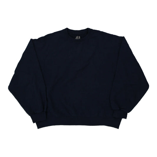 Vintage navy Blank Fruit Of The Loom Sweatshirt - mens large
