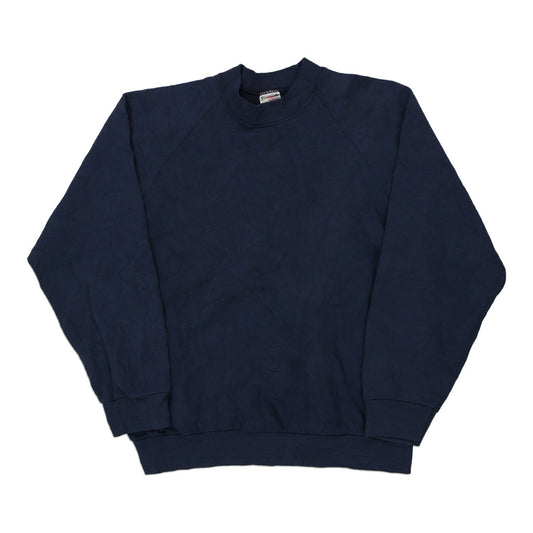 Vintage navy Blank Fruit Of The Loom Sweatshirt - mens large