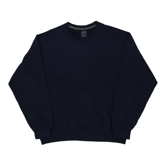Vintage navy Blank Fruit Of The Loom Sweatshirt - mens large
