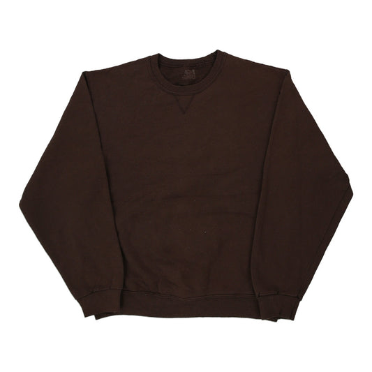 Vintage brown Blank Fruit Of The Loom Sweatshirt - mens large