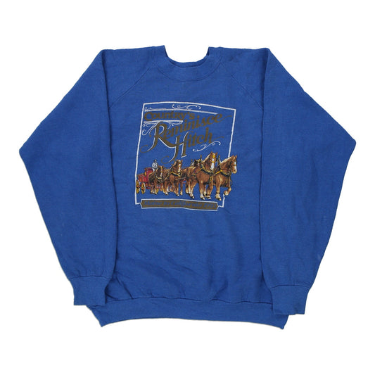 Vintage blue Made in USA Country's Reminisce Hitch Fruit Of The Loom Sweatshirt - mens x-large