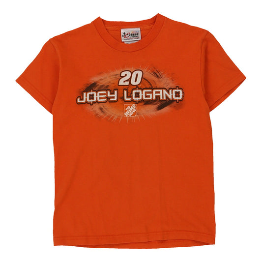 Vintage orange Age 10-12 Joey Logano #20 Chase Authentics T-Shirt - boys medium