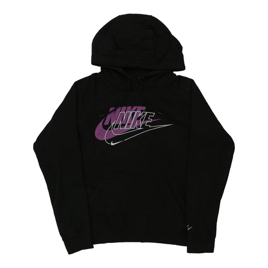 Vintage Nike Spellout Hoodie - Small Black Cotton